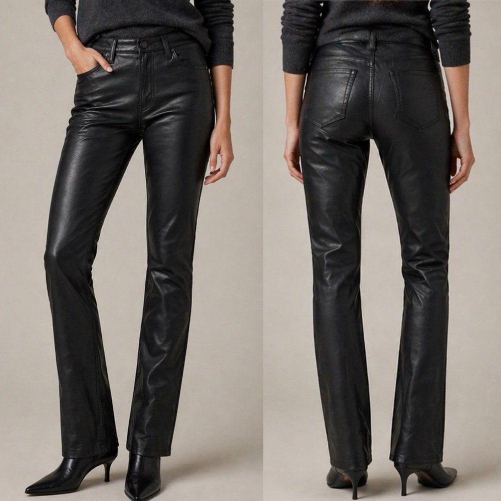 GAP Black Boot Cut Leather-Look Jeans